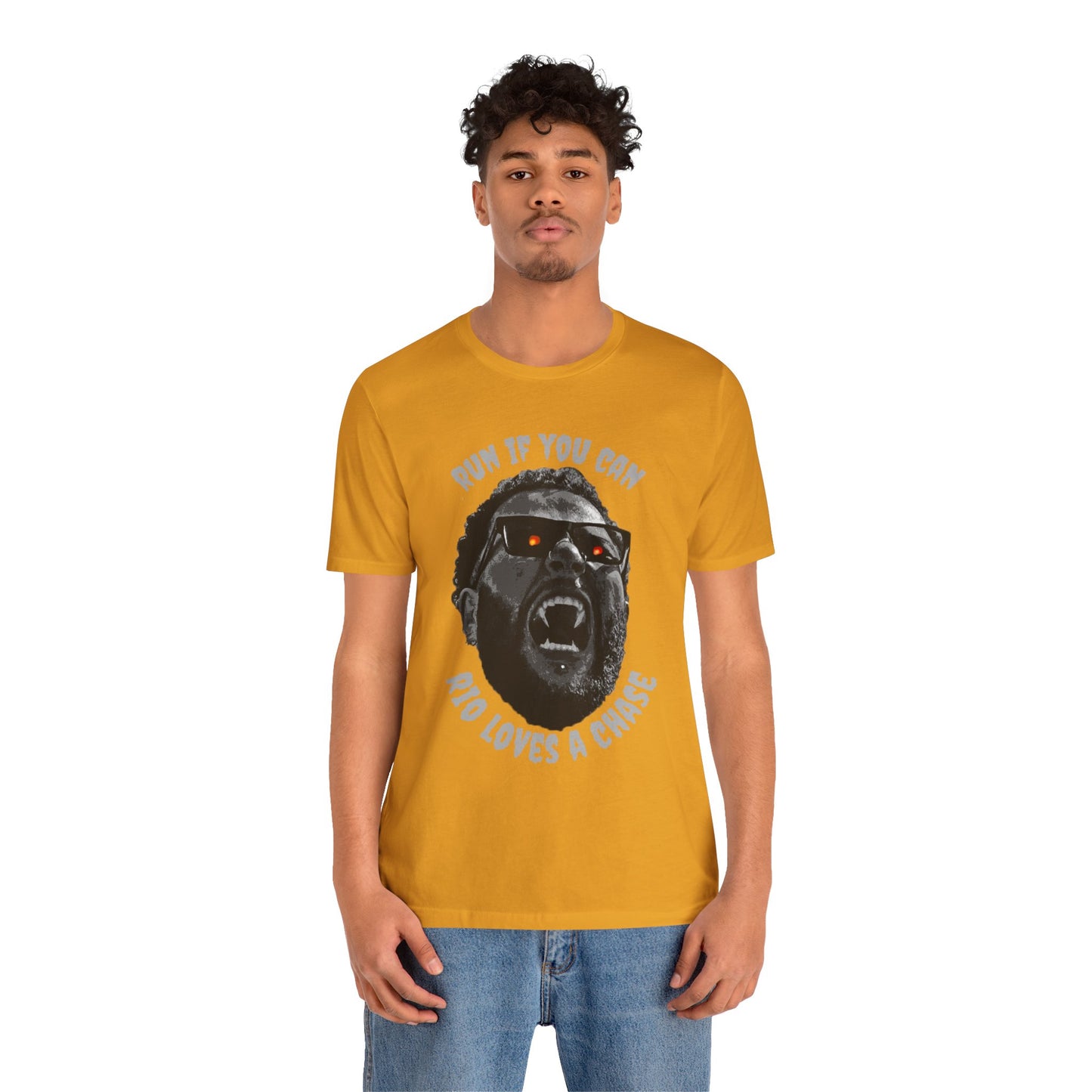 Funny Graphic Tee - 'Run If You Can, Rio Loves A Chase'