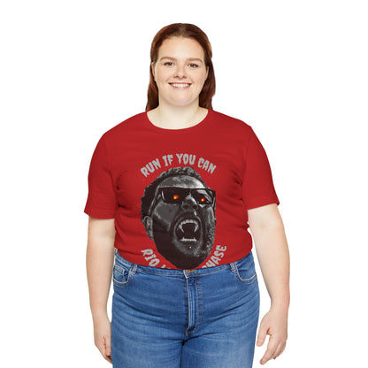 Funny Graphic Tee - 'Run If You Can, Rio Loves A Chase'