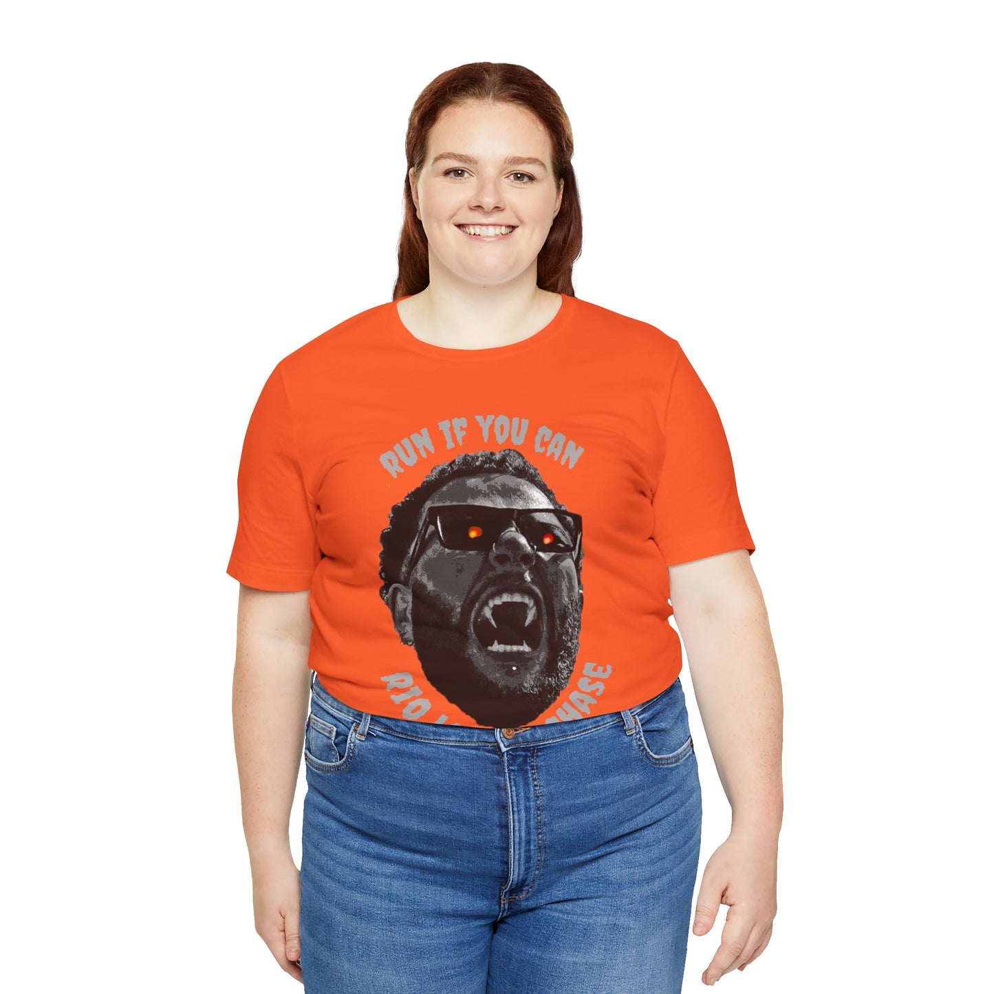 Funny Graphic Tee - 'Run If You Can, Rio Loves A Chase'