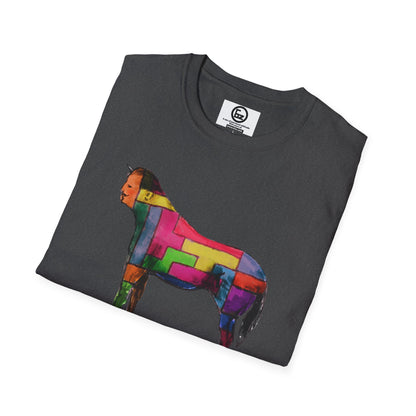 Colorful Horse Graphic Unisex T-Shirt, Vibrant Art Tee, Casual Wear, Unique Gift, Animal Lover Shirt, Summer Fun Attire