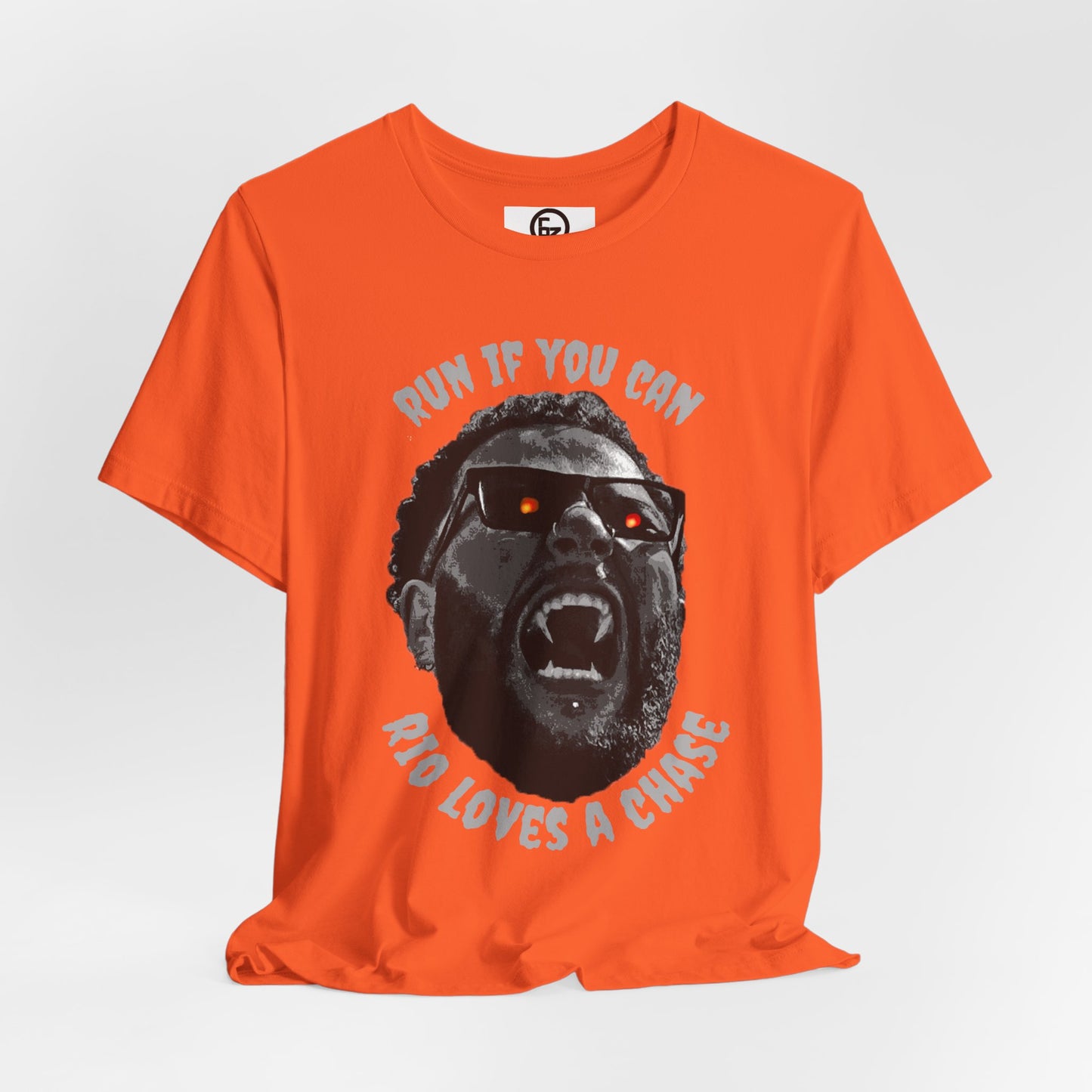 Funny Graphic Tee - 'Run If You Can, Rio Loves A Chase'