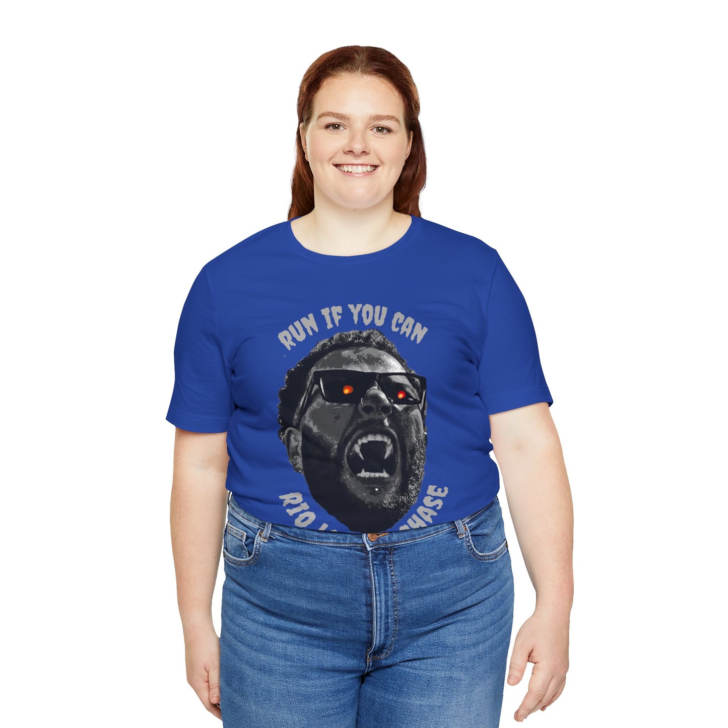 Funny Graphic Tee - 'Run If You Can, Rio Loves A Chase'