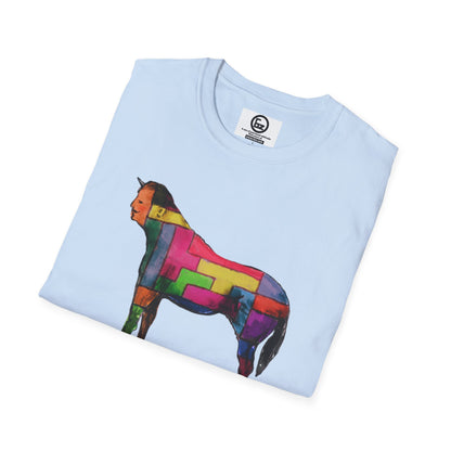 Colorful Horse Graphic Unisex T-Shirt, Vibrant Art Tee, Casual Wear, Unique Gift, Animal Lover Shirt, Summer Fun Attire