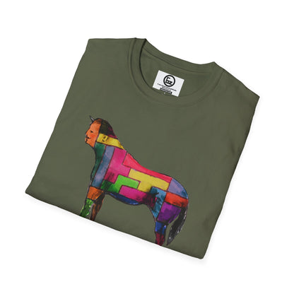 Colorful Horse Graphic Unisex T-Shirt, Vibrant Art Tee, Casual Wear, Unique Gift, Animal Lover Shirt, Summer Fun Attire