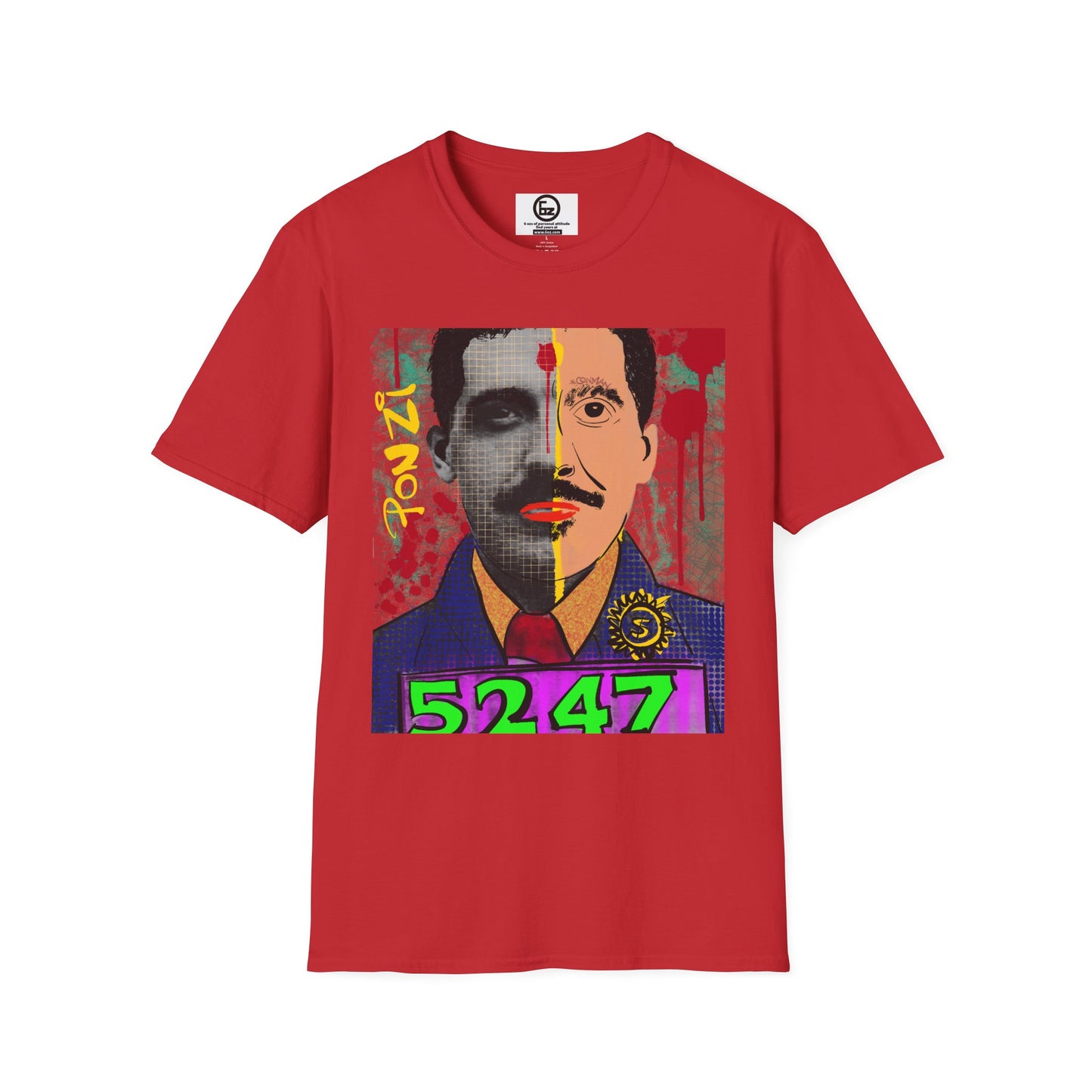 Colorful Artistic Unisex T-Shirt with Graphic Design, Retro Style, Casual Wear, Gift for Art Lovers, Unique Streetwear, Birthday Gift