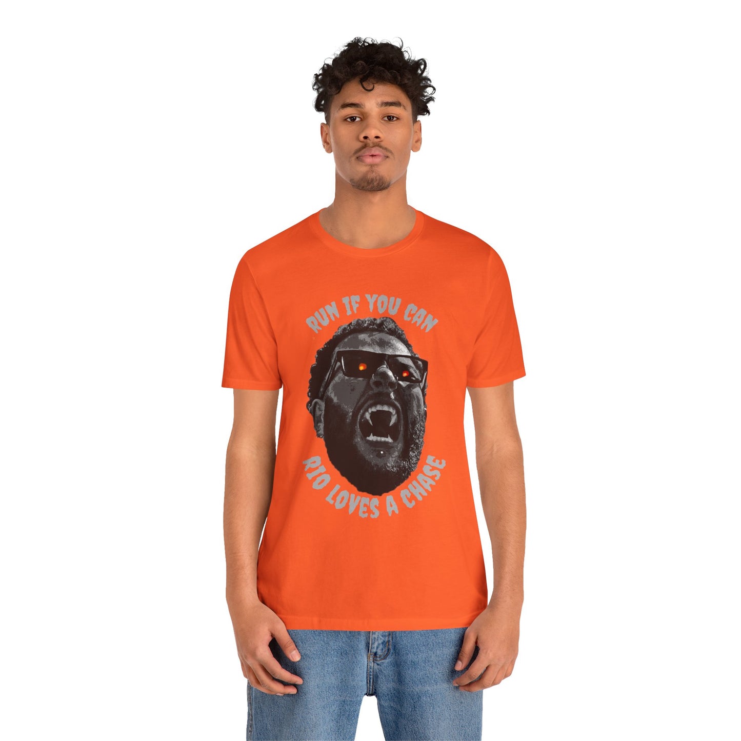 Funny Graphic Tee - 'Run If You Can, Rio Loves A Chase'