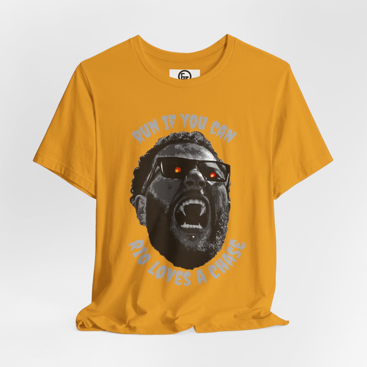 Funny Graphic Tee - 'Run If You Can, Rio Loves A Chase'